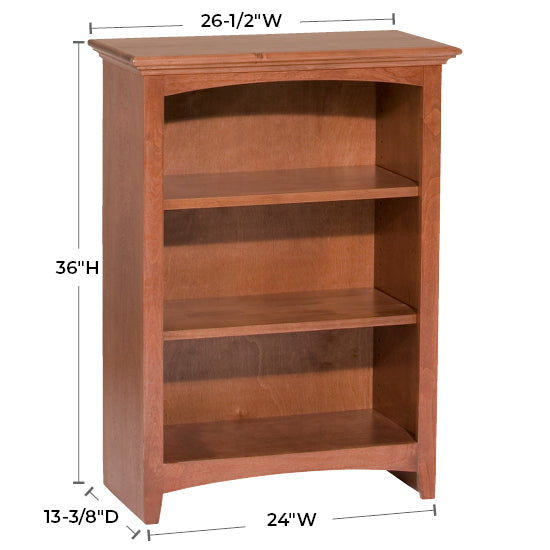 McKenzie  24"W x 36"H Alder Bookcase, Finished