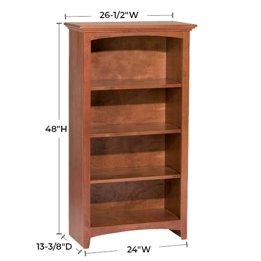 McKenzie  24"W x 48"H Alder Bookcase, Finished