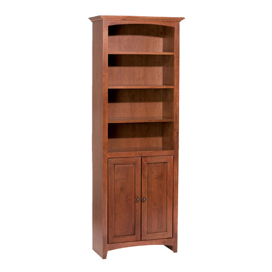 McKenzie  24"W x 72"H Alder Bookcase w/Doors, Finished