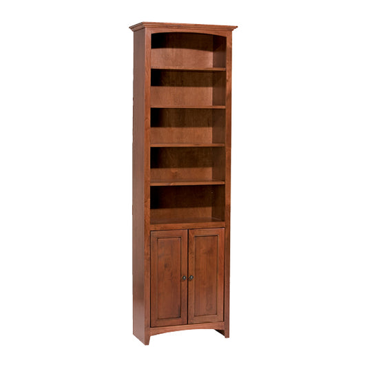 McKenzie  24"W x 84"H Alder Bookcase w/Doors, Finished