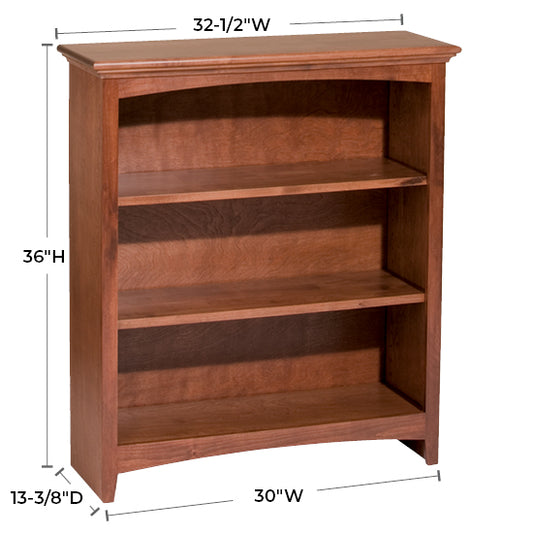McKenzie 30″W x 36″H Bookcase, Finished