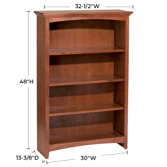 McKenzie 30″W x 48″H Bookcase, Finished
