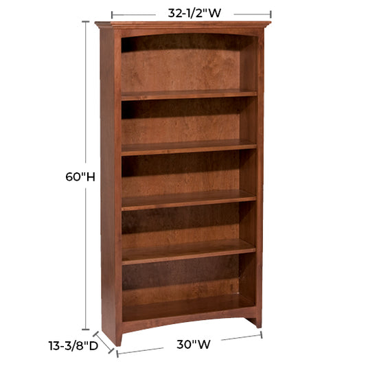 McKenzie 30″W x 60″H Bookcase, Finished
