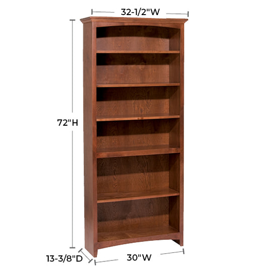 McKenzie 30″W x 72″H Bookcase, Finished