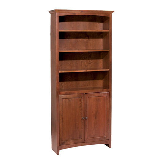 McKenzie 30″W x 72″H Bookcase w/ Doors, Finished