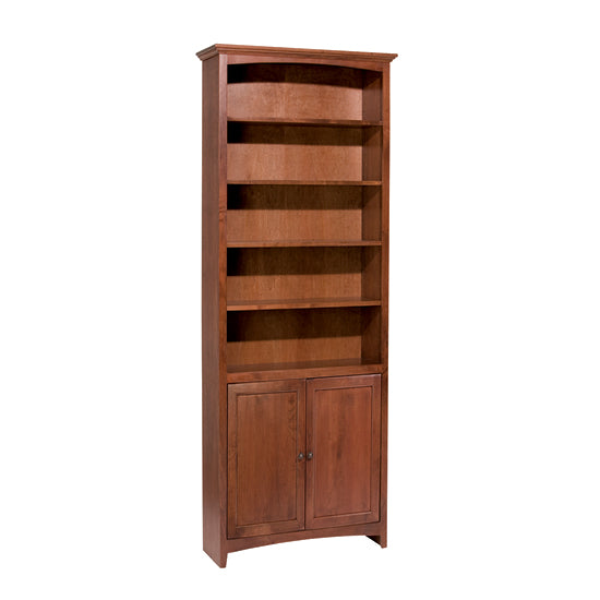 McKenzie 30″W x 84″H Bookcase w/ Doors, Finished