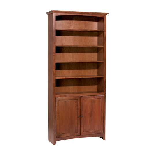 McKenzie 36″W x 84″H Bookcase w/ Doors, Finished