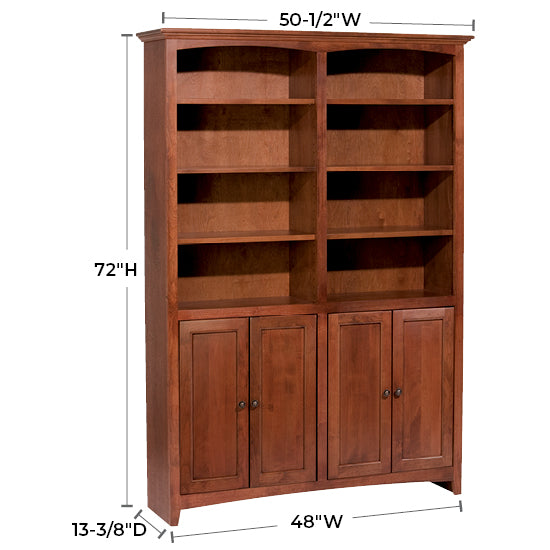McKenzie 48″W x 72″H Bookcase w/Doors, Finished