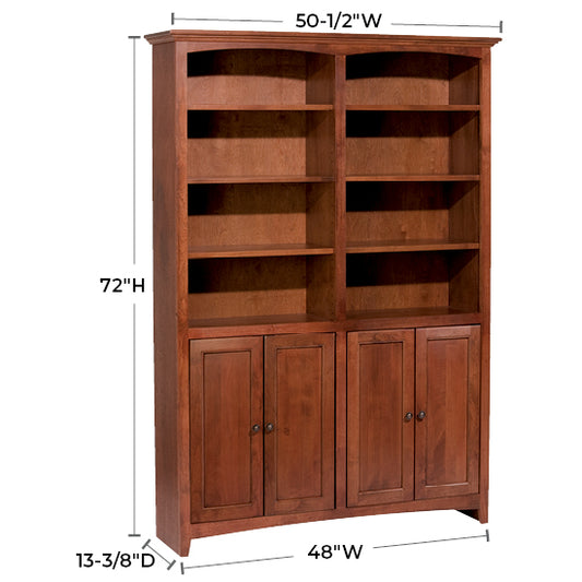 McKenzie 48″W x 72″H Bookcase w/Doors, Finished