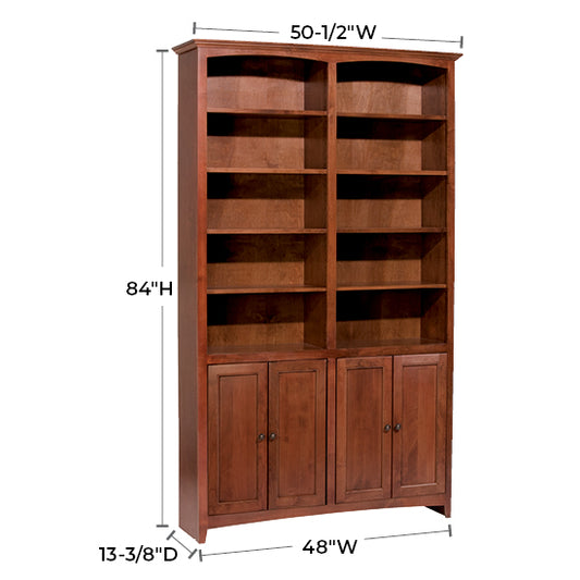 McKenzie 48″W x 84″H Bookcase w/Doors, Finished