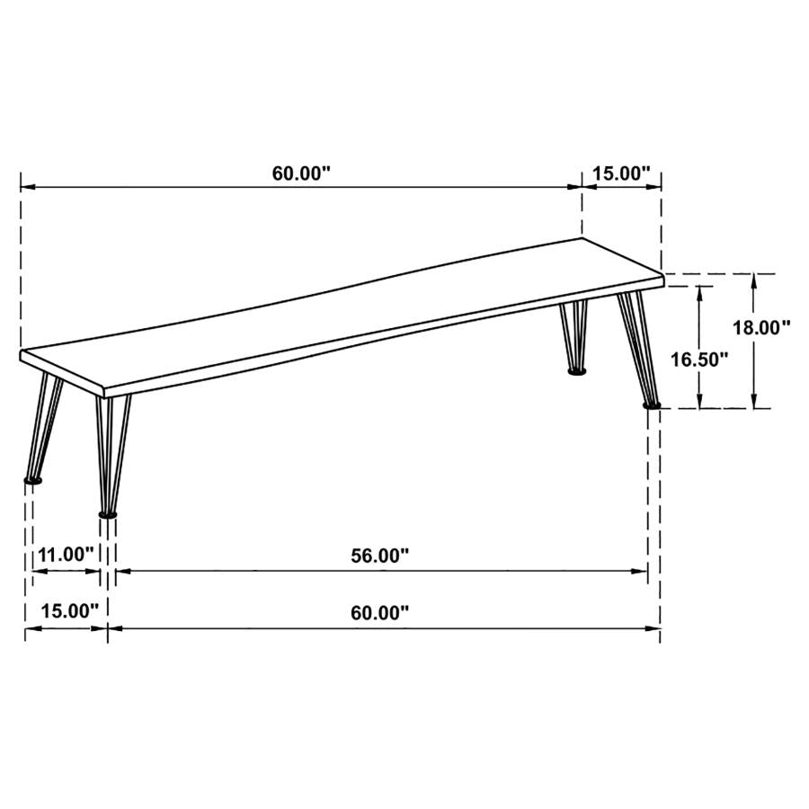 Sherman Live Edge Dining Bench - "Natural"