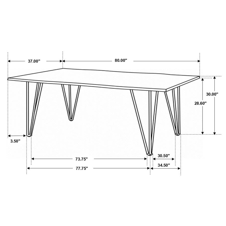 Neve Live Edge Dining Table - "Grey"