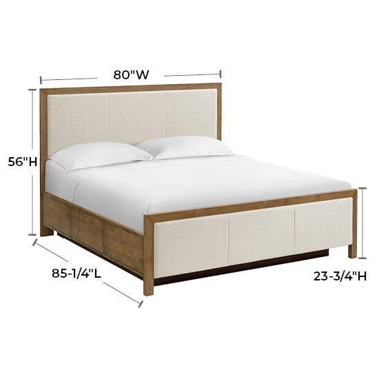 Bailey King Upholstered Panel Storage Bed