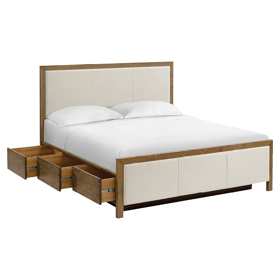 Bailey King Upholstered Panel Storage Bed