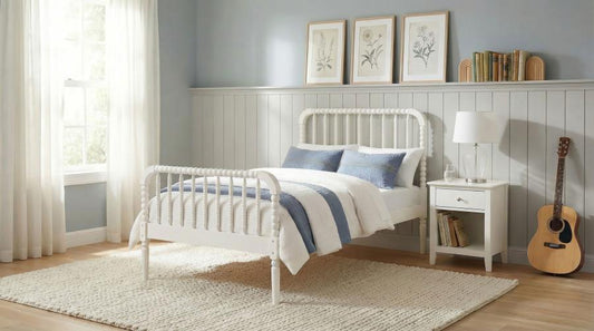 Jones Open Frame Twin Platform Bed - "White"