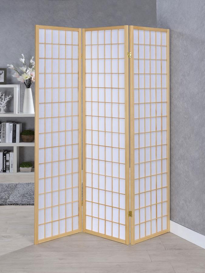 Carrie 3-Panel Room Divider Folding Shoji Screen - "Natural"