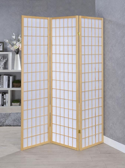Carrie 3-Panel Room Divider Folding Shoji Screen - "Natural"