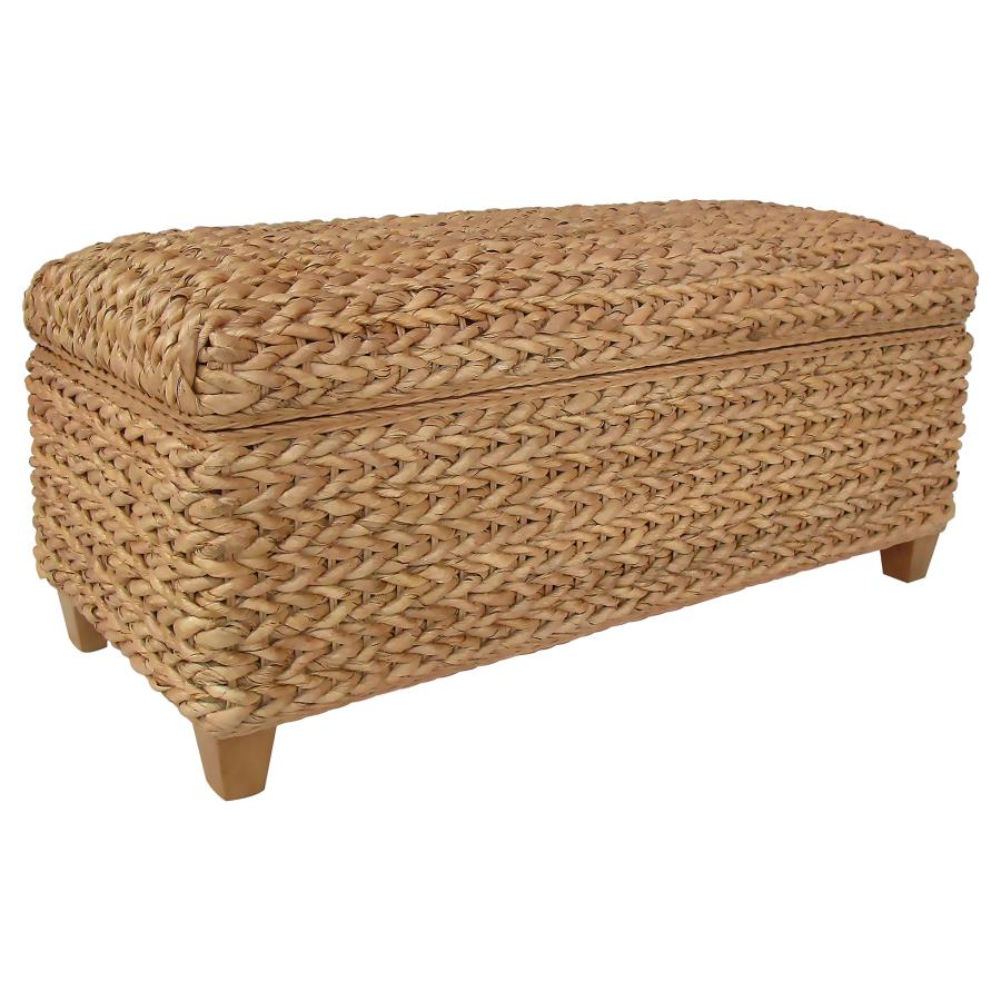 Laughton Hand-Woven Banana Leaf Storage Bench - 'Natural'