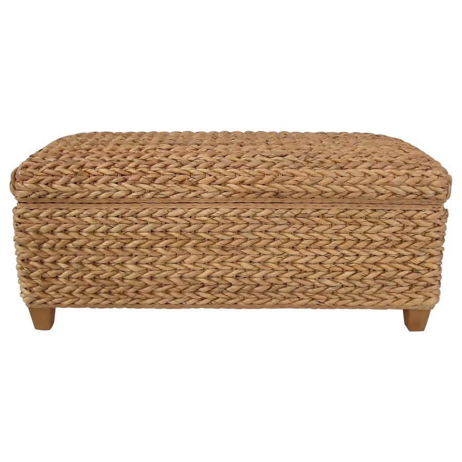 Laughton Hand-Woven Banana Leaf Storage Bench - 'Natural'
