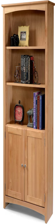 Alder Shaker 24″W x 72″H Bookcase w/Doors