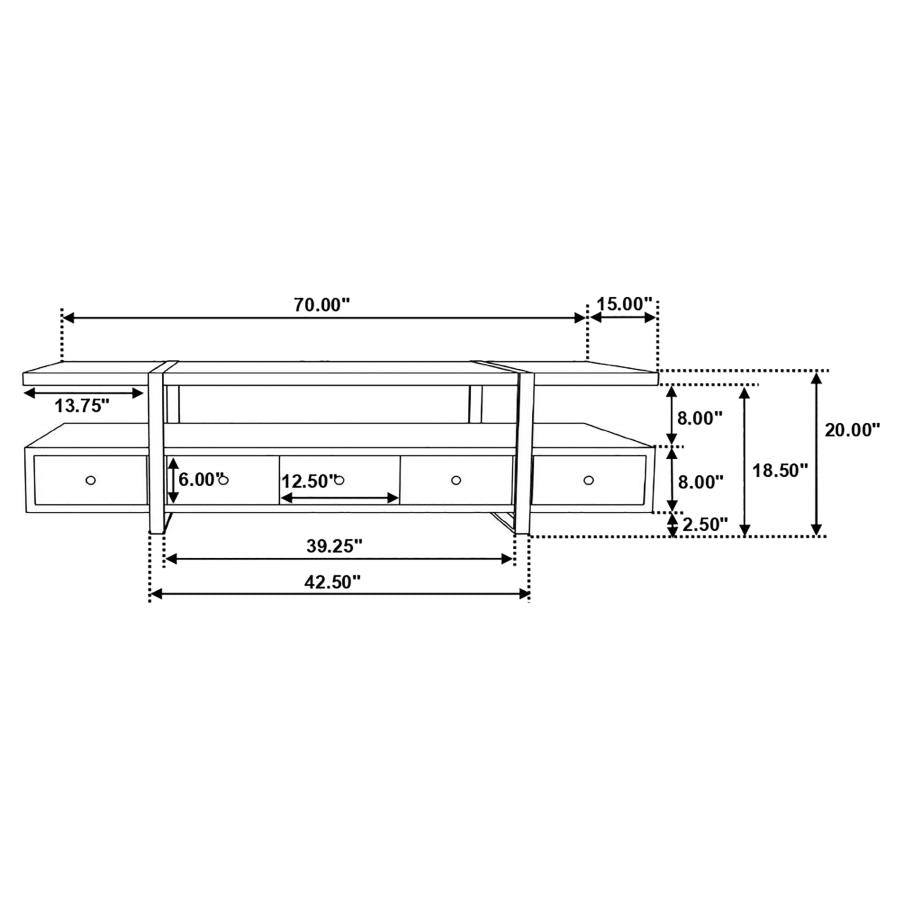 Otto 5-Drawer Media Console - "Brown"