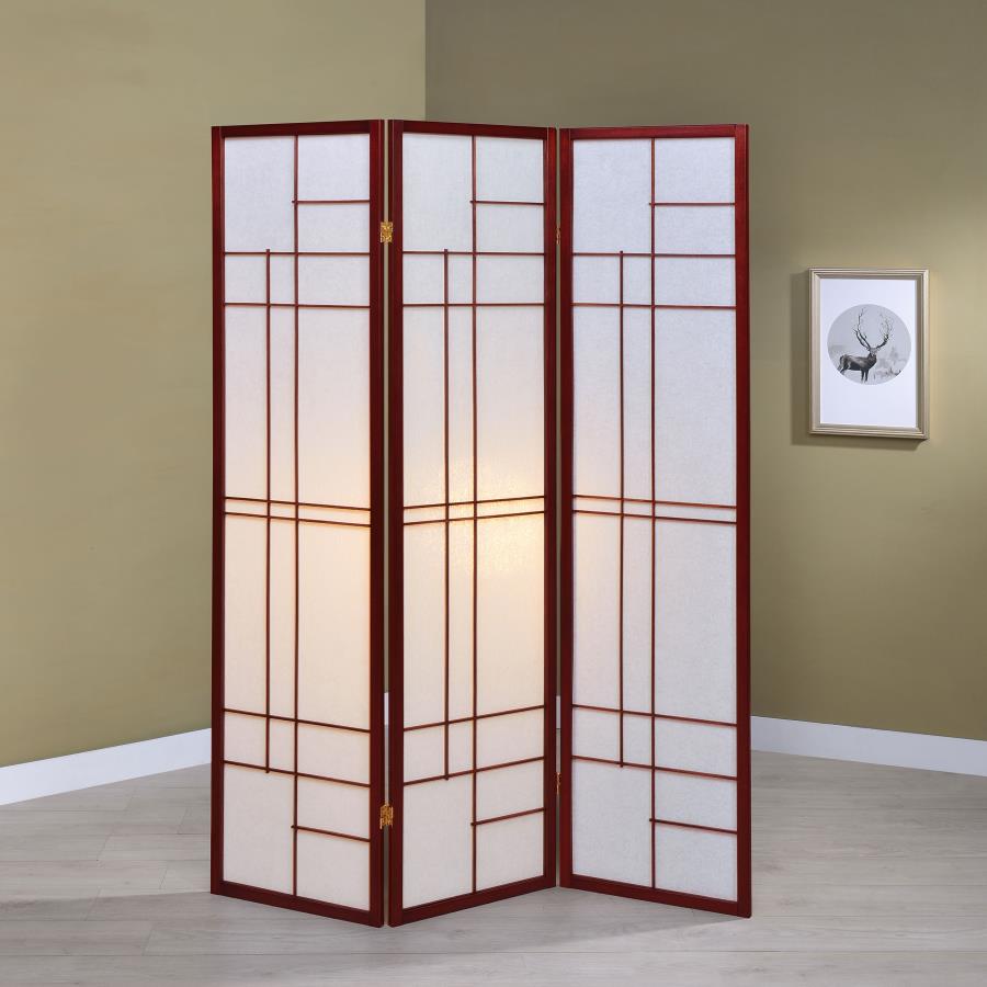 Katerina 3-Panel Room Divider Folding Shoji Screen - "Cherry"