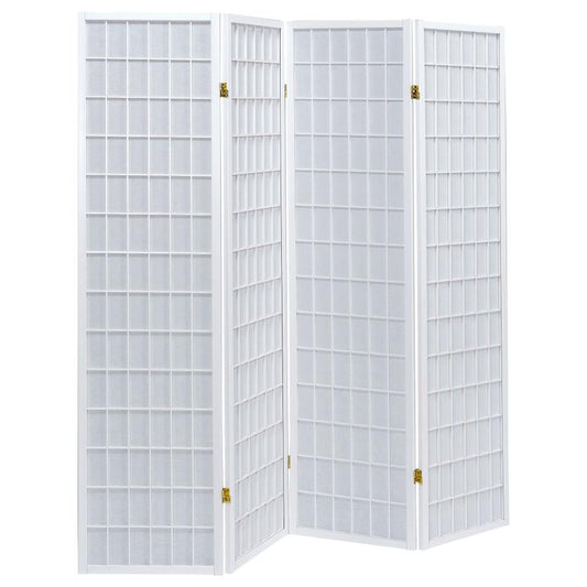Roberto 4-Panel Room Divider Shoji Screen - "White"