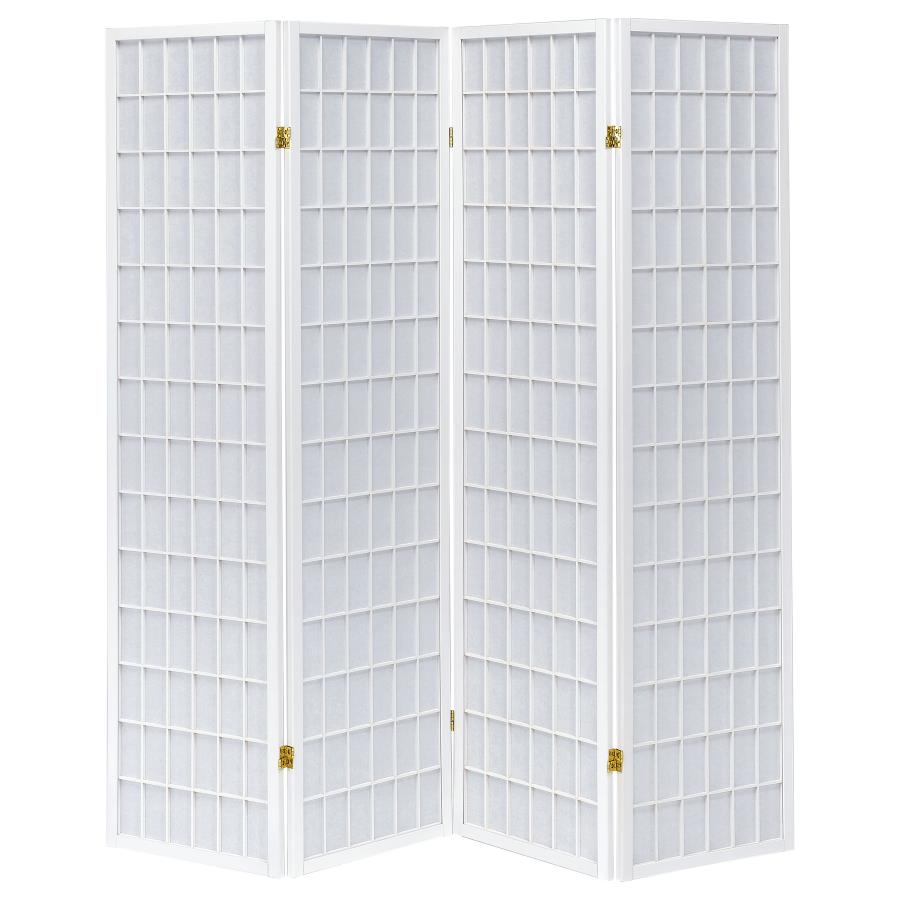 Roberto 4-Panel Room Divider Shoji Screen - "White"