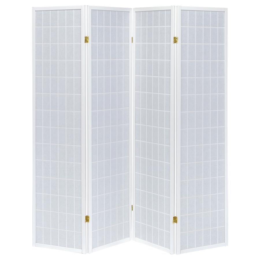 Roberto 4-Panel Room Divider Shoji Screen - "White"