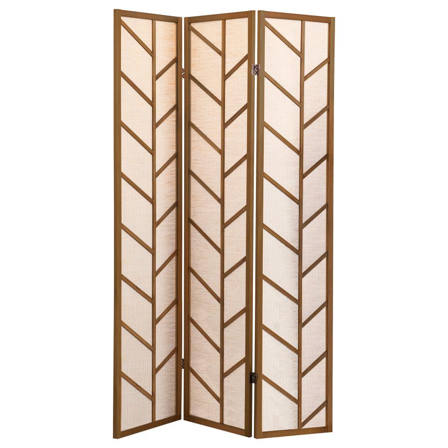 Mila 3-Panel Room Divider Folding Shoji Screen - "Walnut"