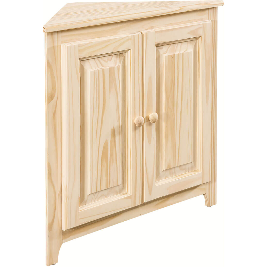 30" Pine Corner Shelf w/ Doors