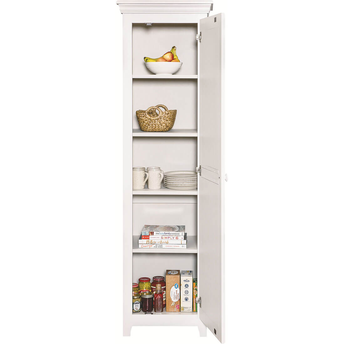 72" Pine 1 Door Pantry