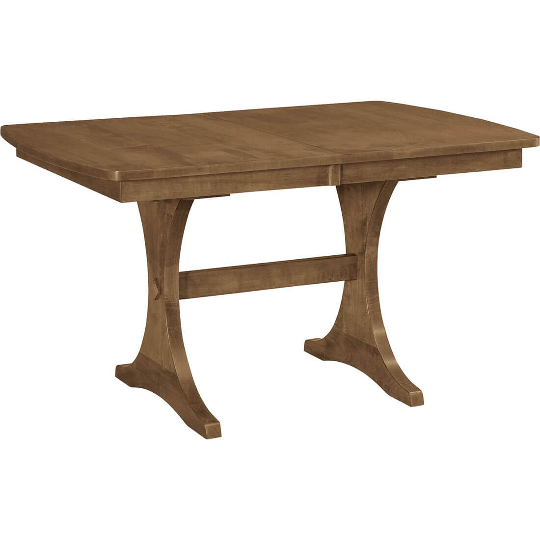 Maple Arcadia 36" x 54" Trestle Dining Table w/ Two 12" Leaves