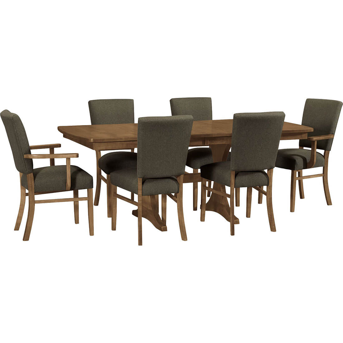 Maple Arcadia 36" x 54" Trestle Dining Table w/ Two 12" Leaves