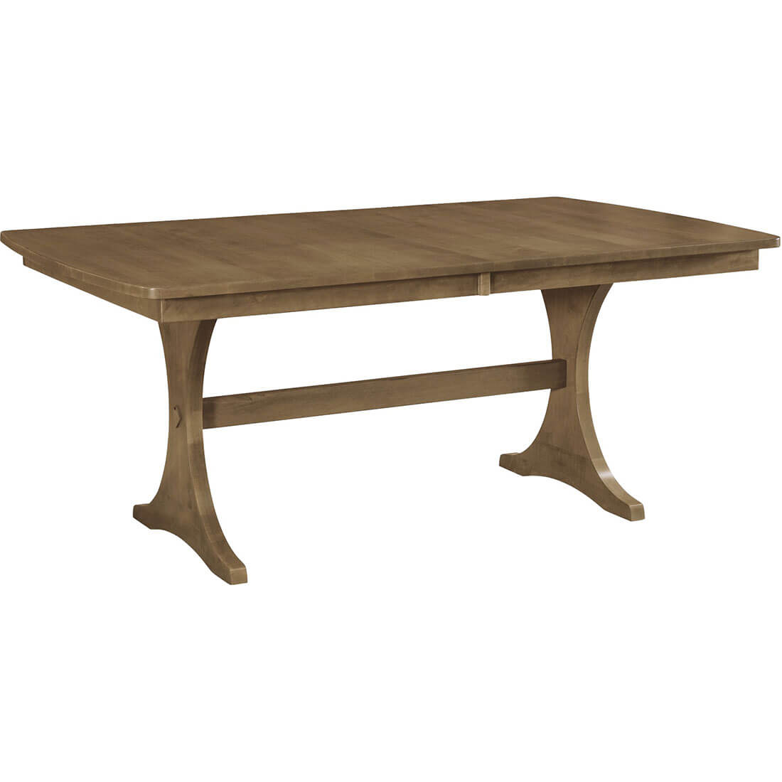 Maple Arcadia 42" x 72" Solid Top Trestle Dining Table