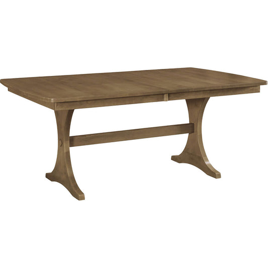 Maple Arcadia 42" x 72" Trestle Dining Table w/ Two 12" Leaves