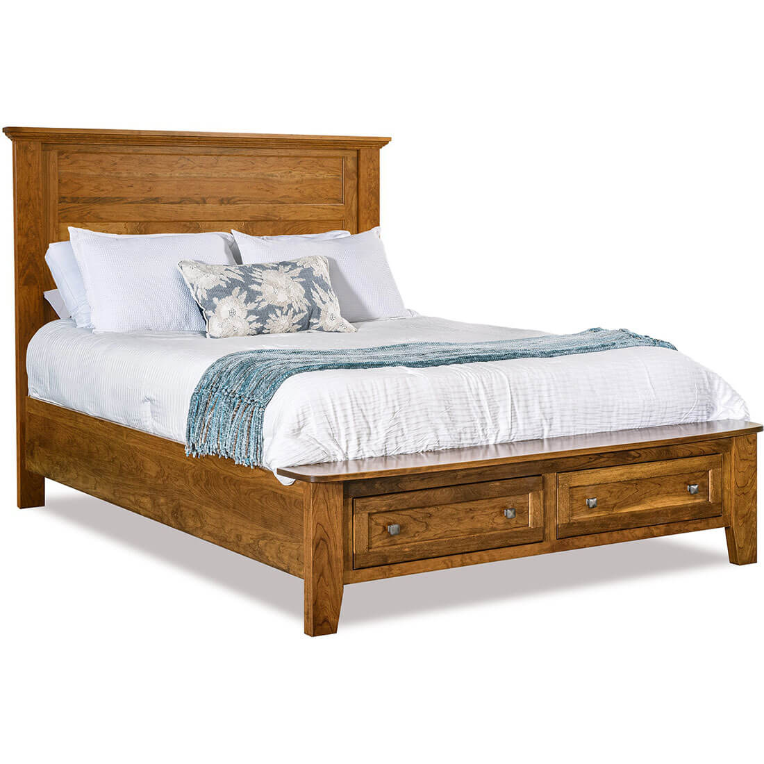 Cherry Belmont Panel Bed w/ Footboard Storage