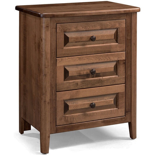 Maple Carson 3-Drawer Nightstand