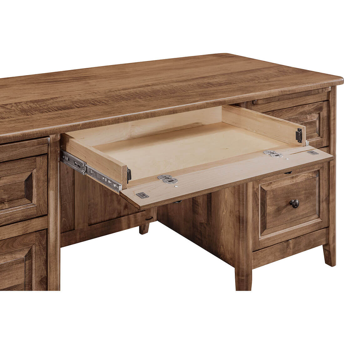 Maple Carson 5-Drawer Executive Desk