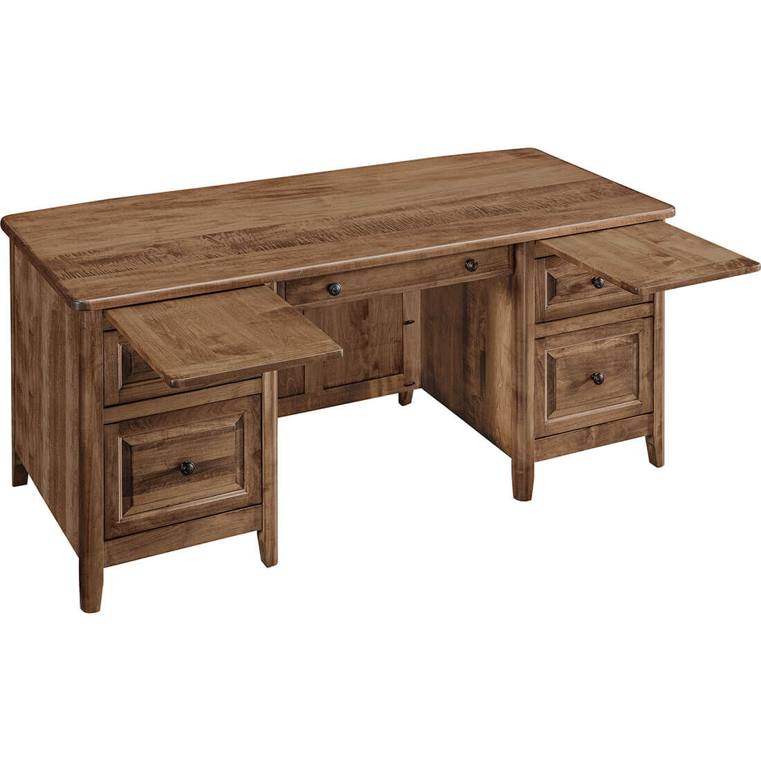 Maple Carson 5-Drawer Executive Desk