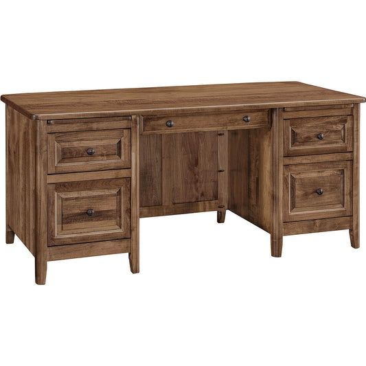 Maple Carson 5-Drawer Executive Desk