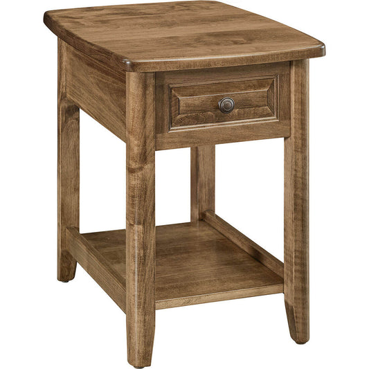 Maple Carson Chairside Table w/ One Drawer