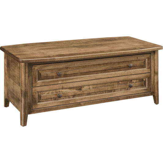 Maple Carson Enclosed 2-Drawer Coffee Table