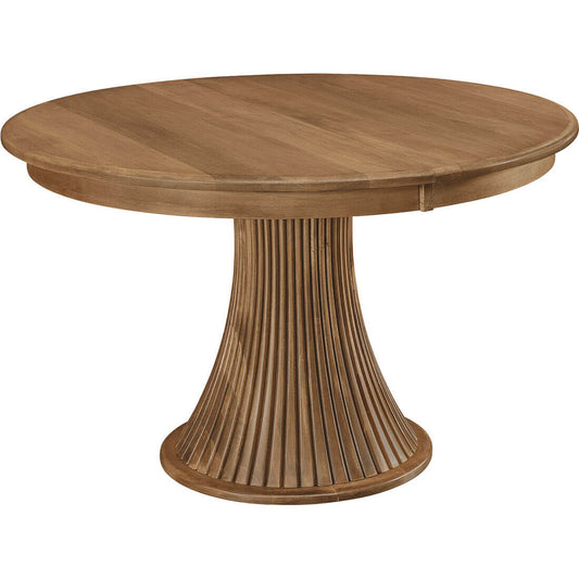 Maple Traditional Fluted 60"x60" Round Dining Table w/ 18" Leaf