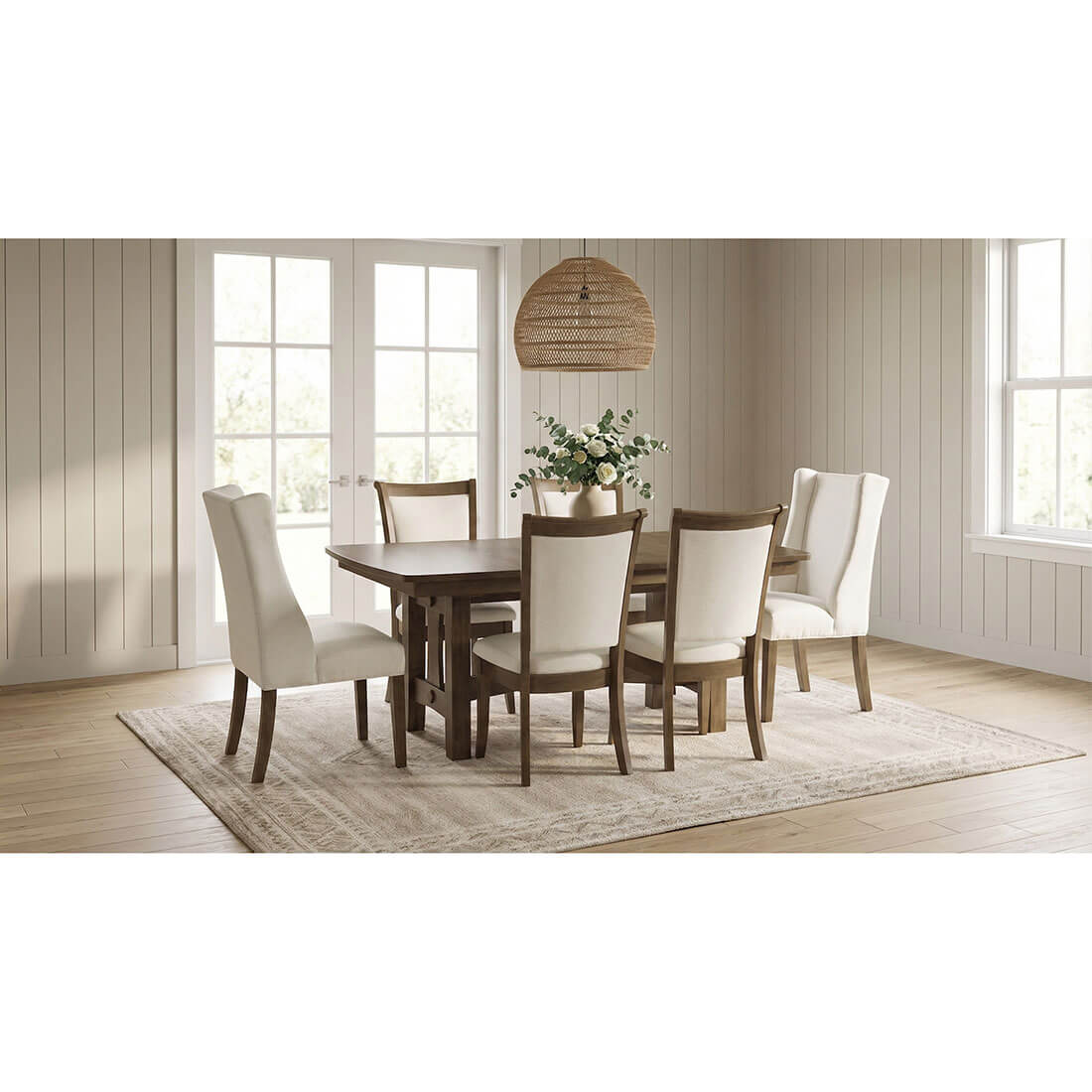 Maple Hawthorne 36" x 54" Solid Top Trestle Dining Table
