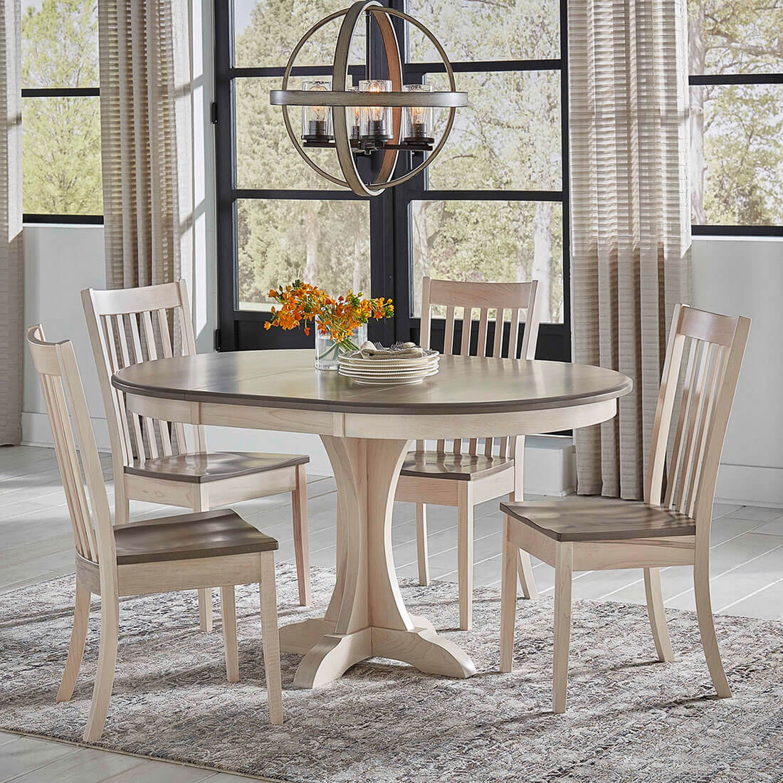 Maple Traditional 42"x42" Round Build-A-Table w/18" Leaf