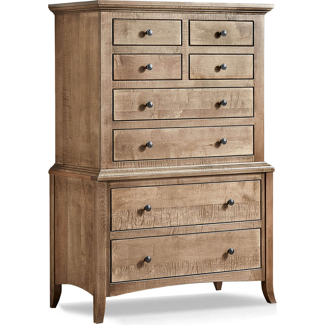 Maple Provence 8-Drawer Stacked Chest