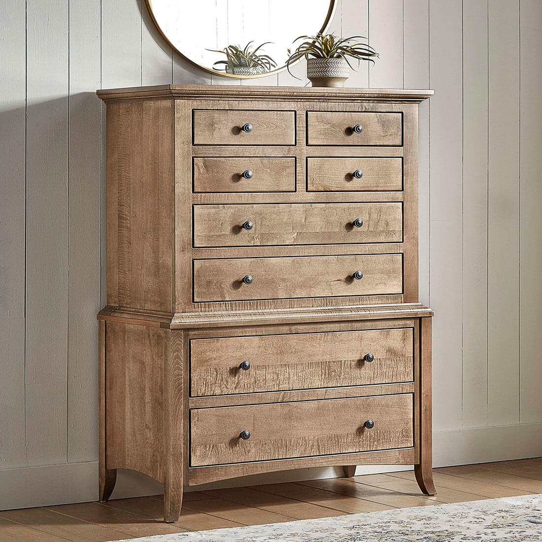 Maple Provence 8-Drawer Stacked Chest