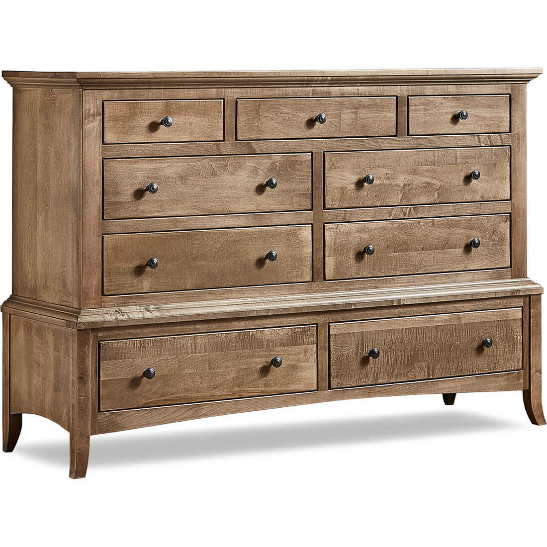 Maple Provence 9-Drawer Stacked Dresser