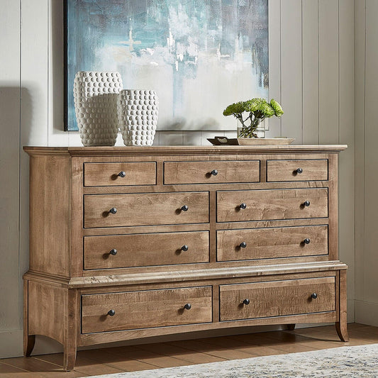 Maple Provence 9-Drawer Stacked Dresser